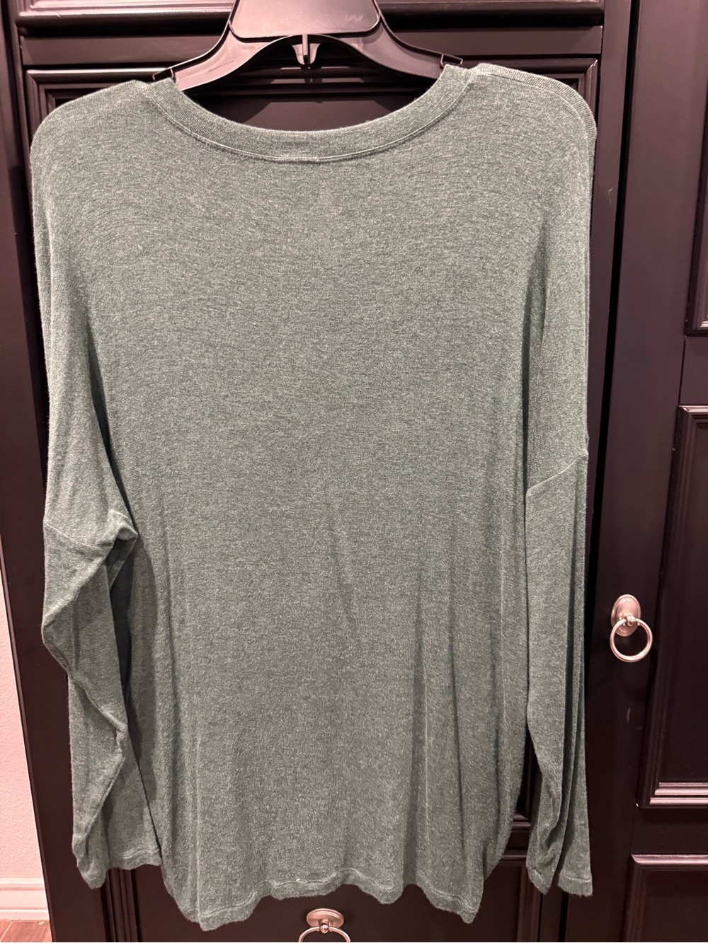 CAbi Heathered Green V-Neck Long Sleeve Top - Picture 2 of 3